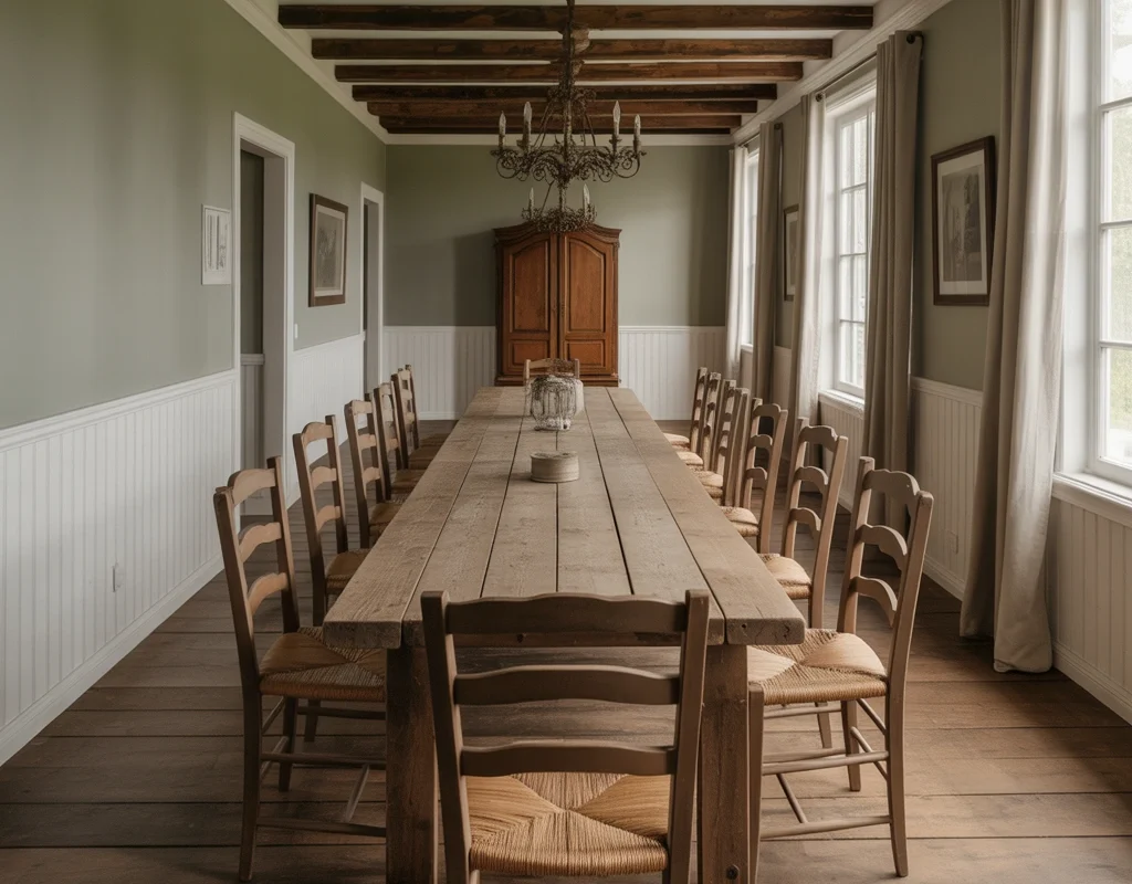 Start with a Rustic Wooden Dining Table