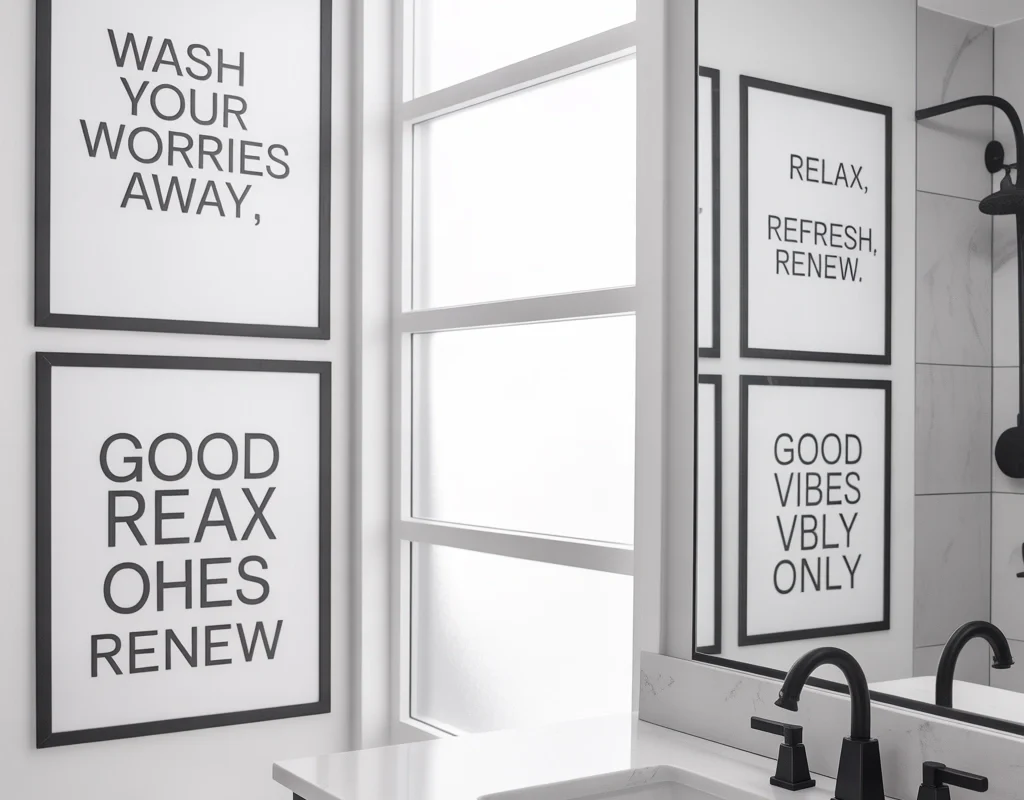 Typography Prints with Simple Bathroom Quotes