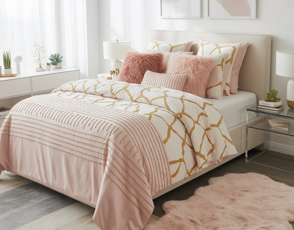 Use Statement Bedding to Make the Room Feel Designed