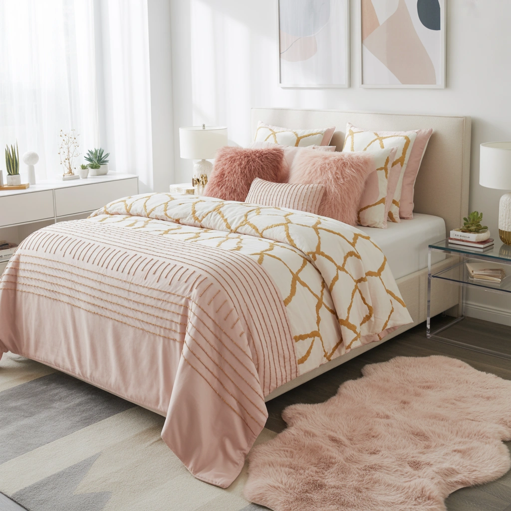 Use Statement Bedding to Make the Room Feel Designed
