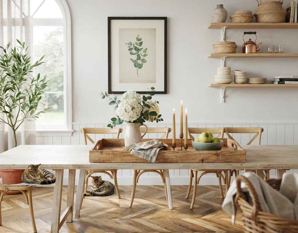 Use a Wooden Tray as the Main Centerpiece Base