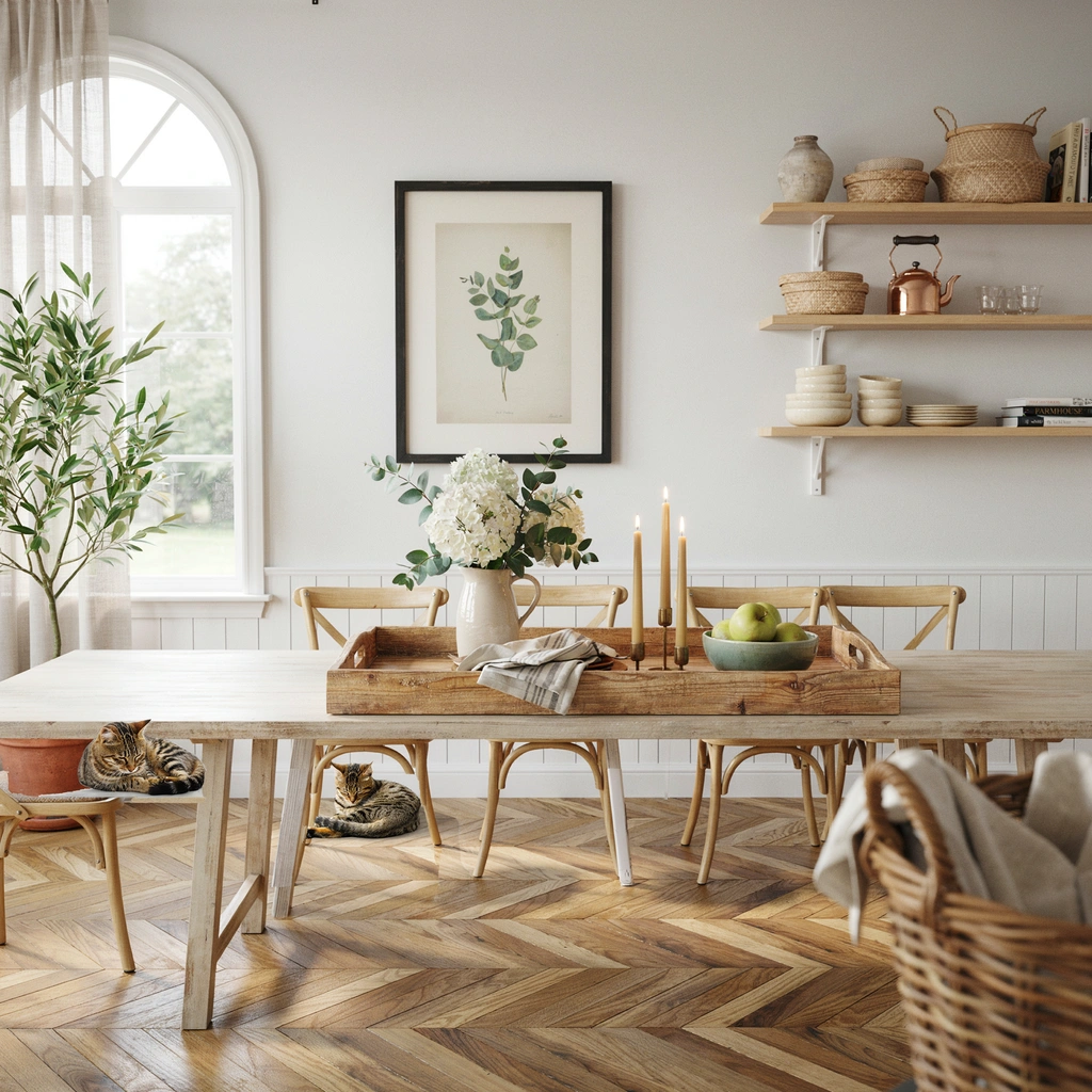Use a Wooden Tray as the Main Centerpiece Base