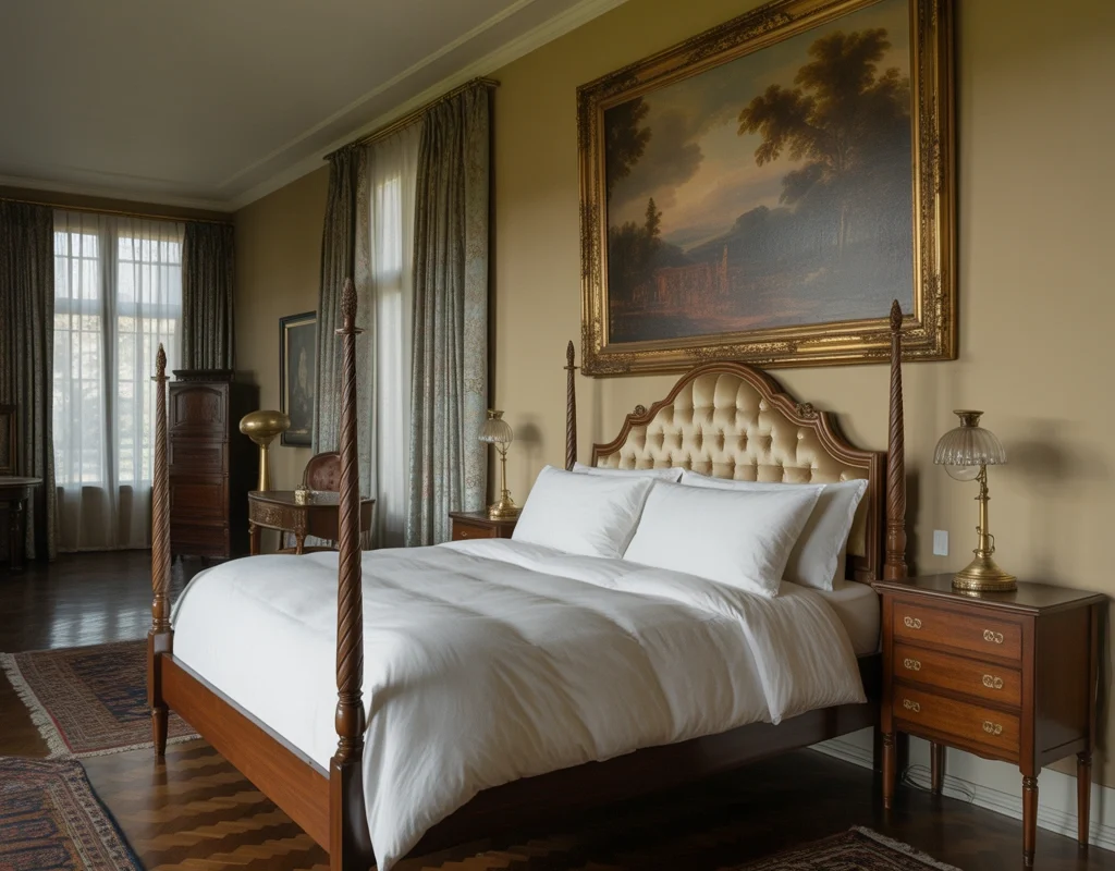 Vintage Painting for a Timeless Bedroom Wall