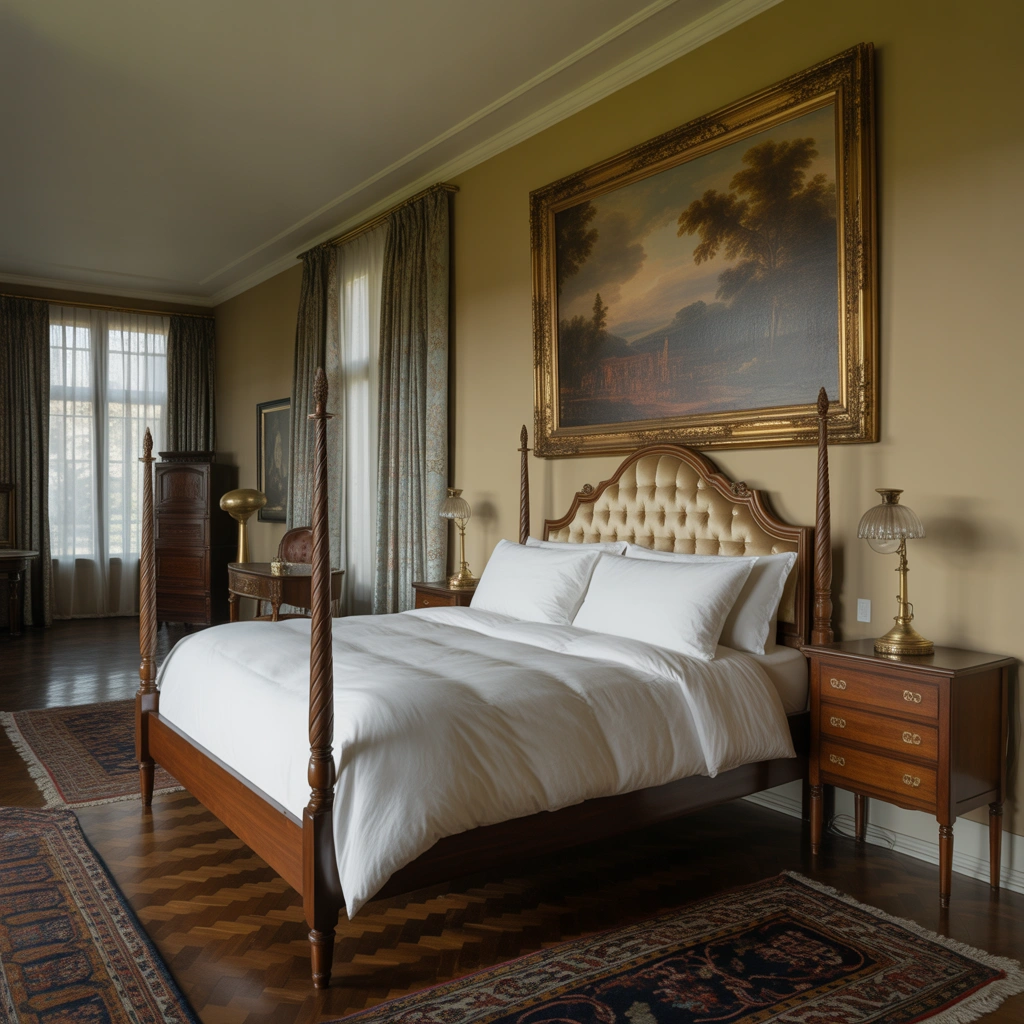 Vintage Painting for a Timeless Bedroom Wall