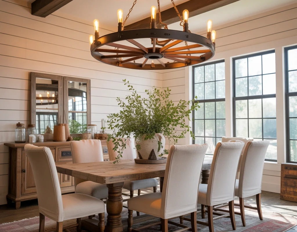 Wagon Wheel Chandeliers for a Bold Farmhouse Statement