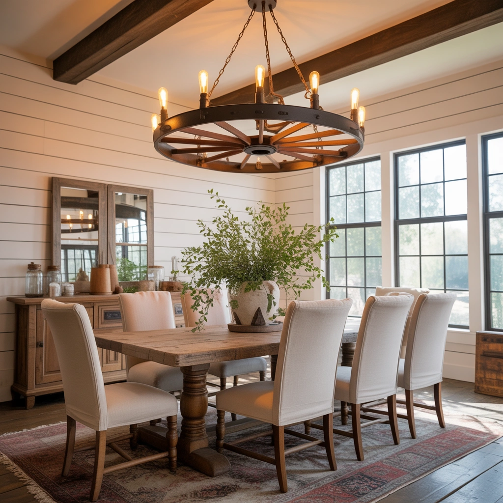 Wagon Wheel Chandeliers for a Bold Farmhouse Statement