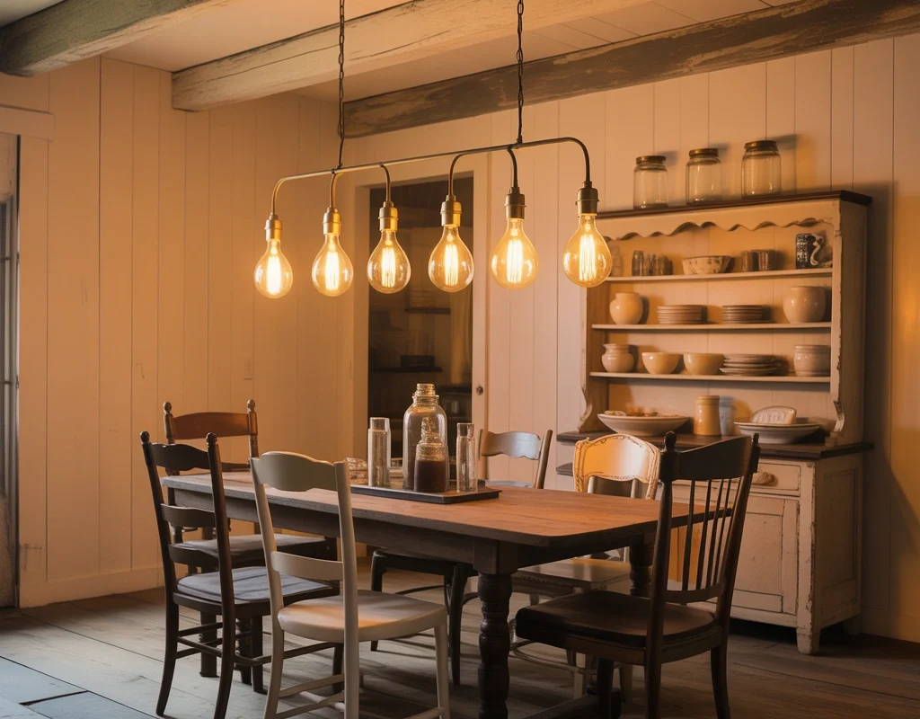 Warm Bulbs and Dimmers for the Perfect Farmhouse Mood