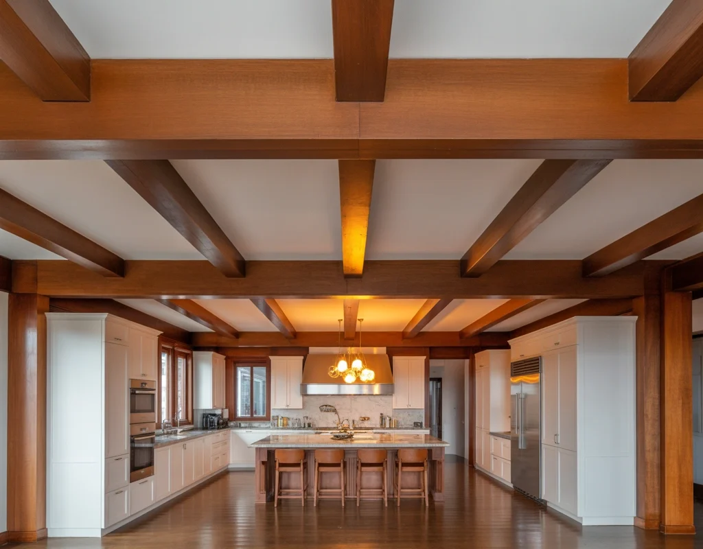 Wooden Beam Ceiling for a Warm Kitchen Look