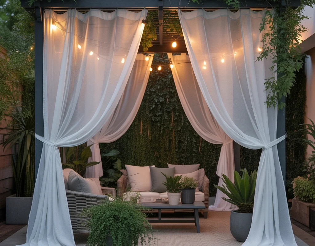 Add Outdoor Curtains for Privacy and Softness