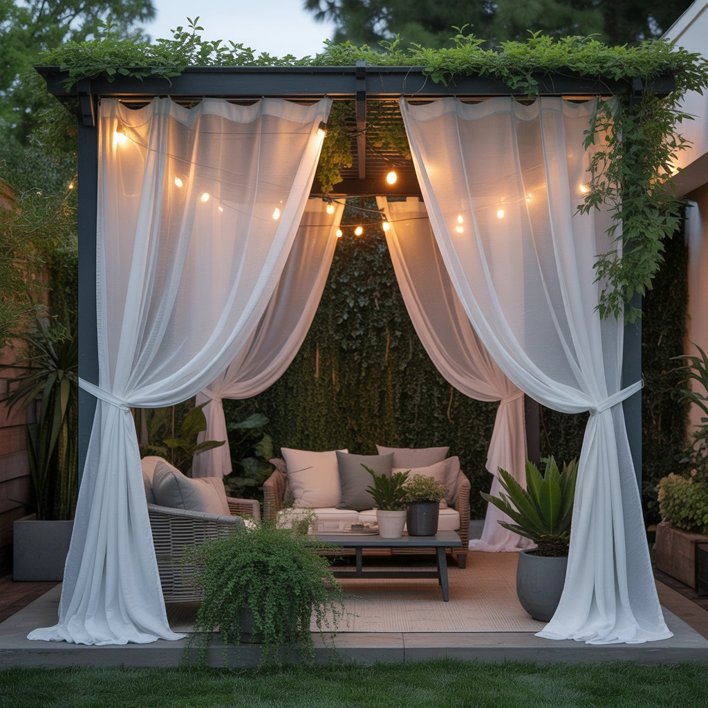 Add Outdoor Curtains for Privacy and Softness