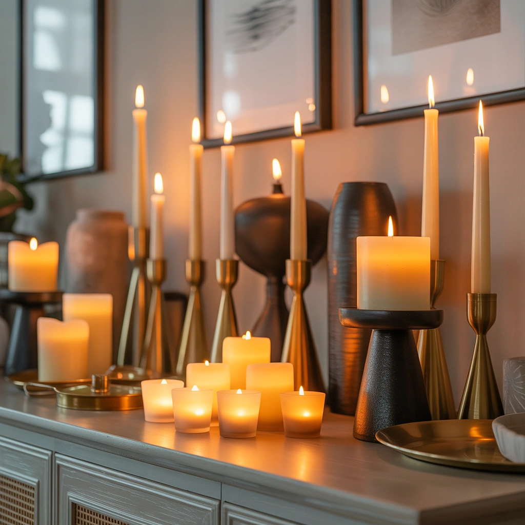 Add Warmth with Candles and Candleholders