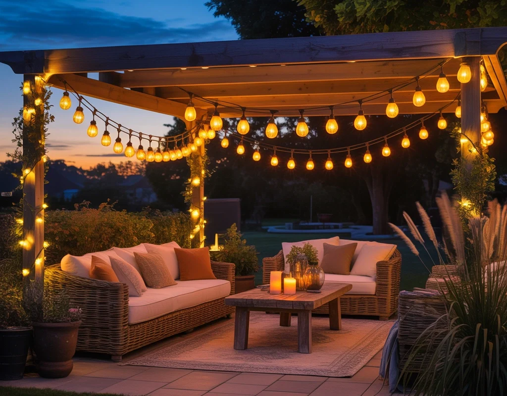 Add Warmth with Outdoor String Lights