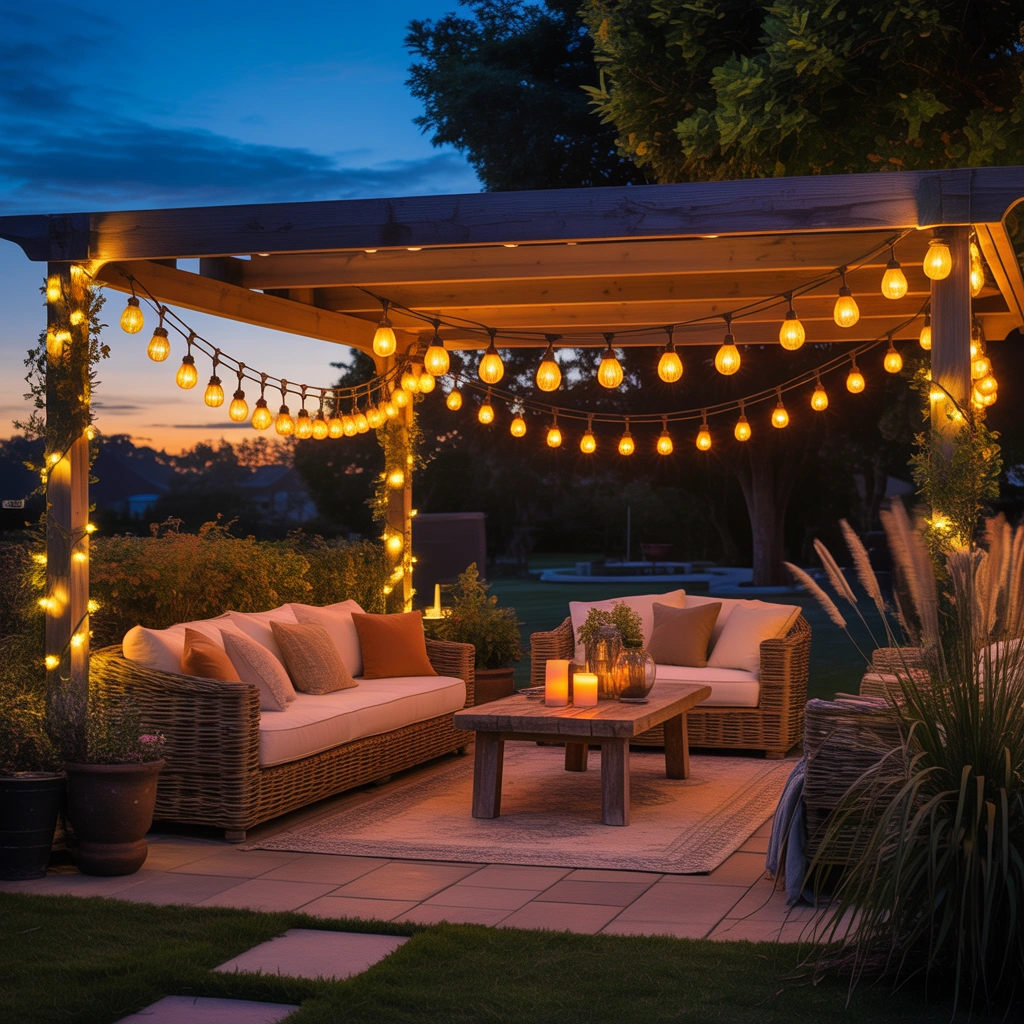 Add Warmth with Outdoor String Lights