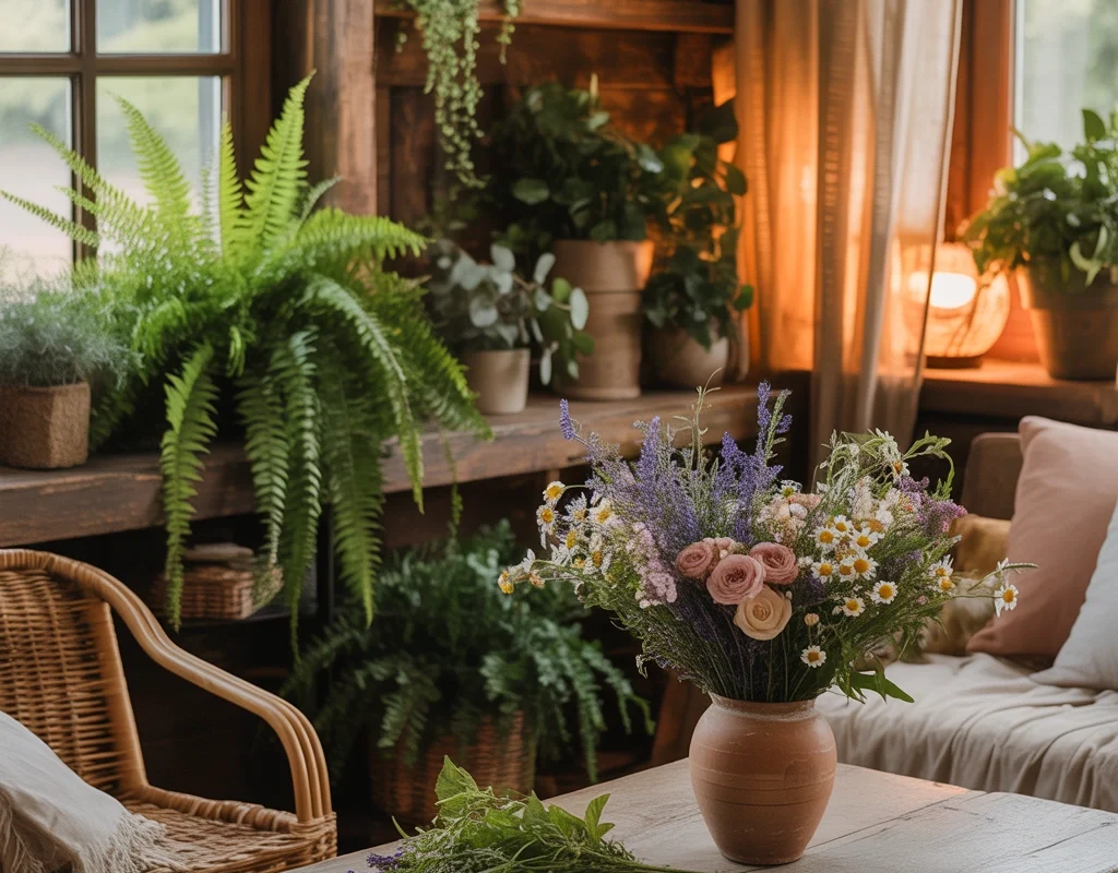 Bring the Outdoors In With Greenery and Garden Flowers