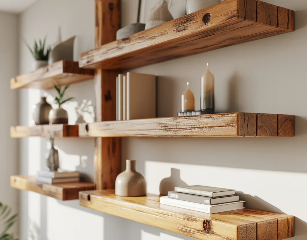 Create Floating Shelves from Reclaimed Wood