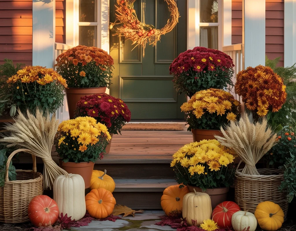 Decorate With Mums in Autumn Colors