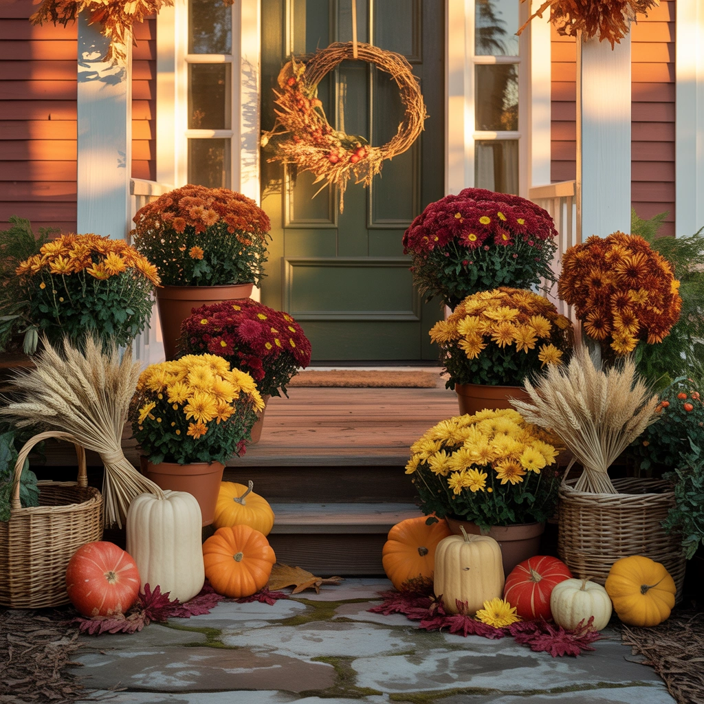 Decorate With Mums in Autumn Colors