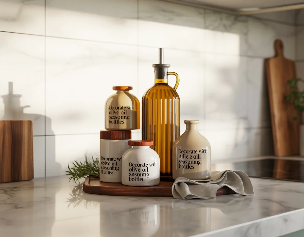 Decorate With Olive Oil and Seasoning Bottles
