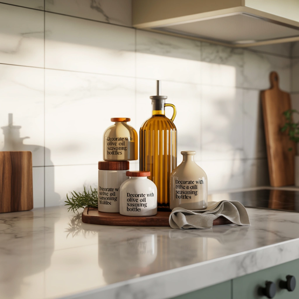 Decorate With Olive Oil and Seasoning Bottles