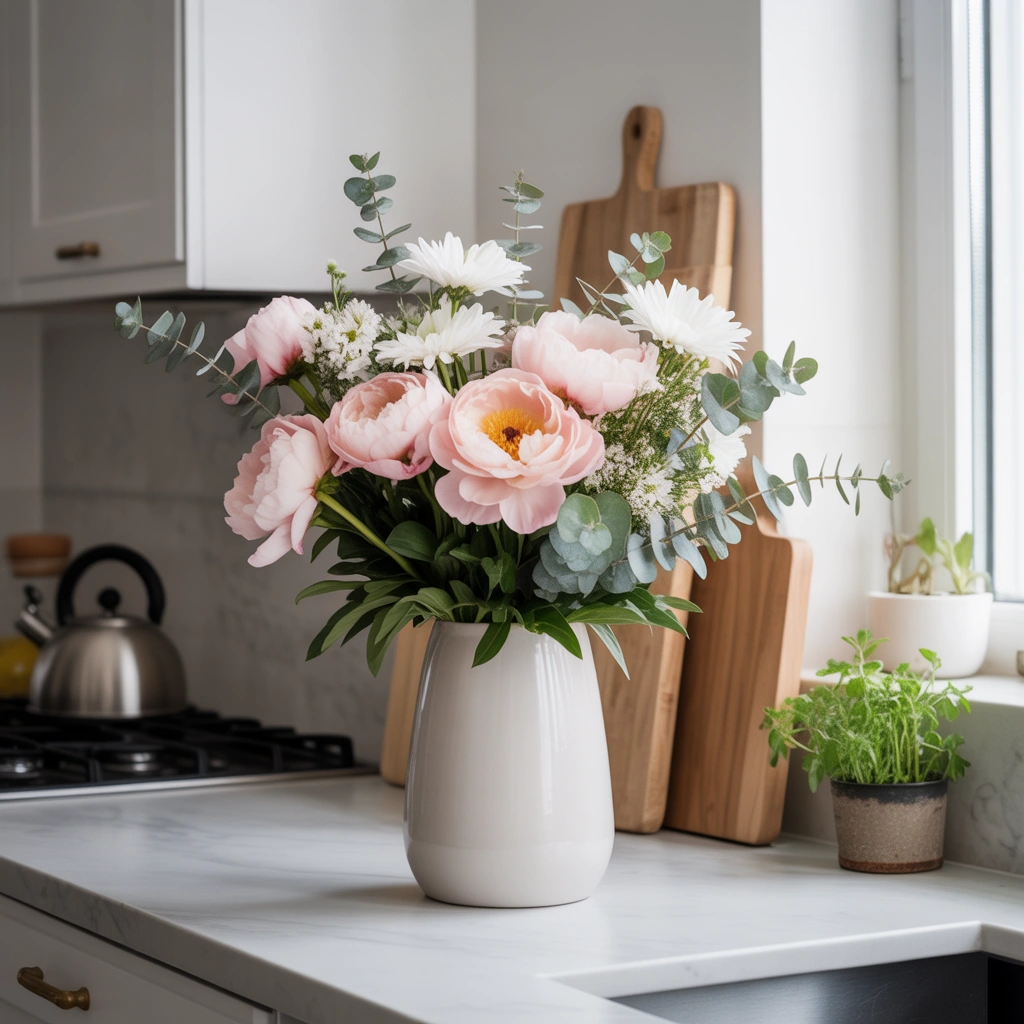 Decorate With a Vase of Fresh Flowers