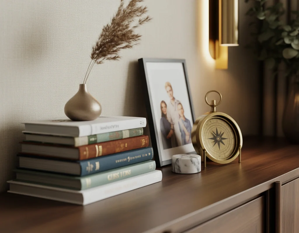 Decorate with Books and Personal Objects