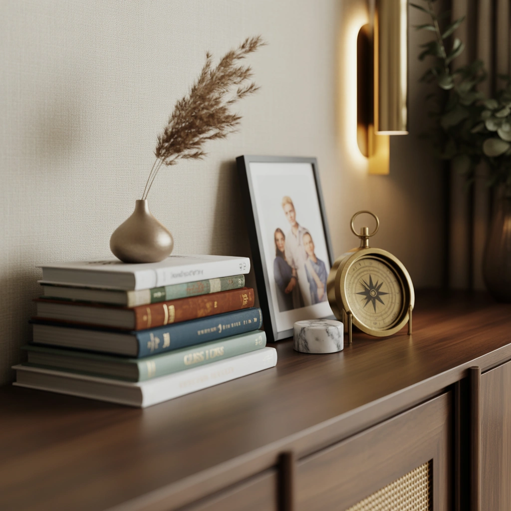 Decorate with Books and Personal Objects