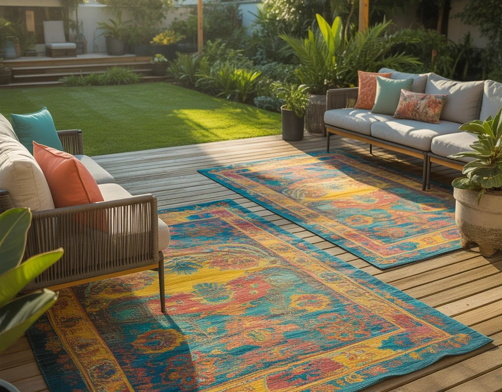 Decorate with Colorful Outdoor Rugs