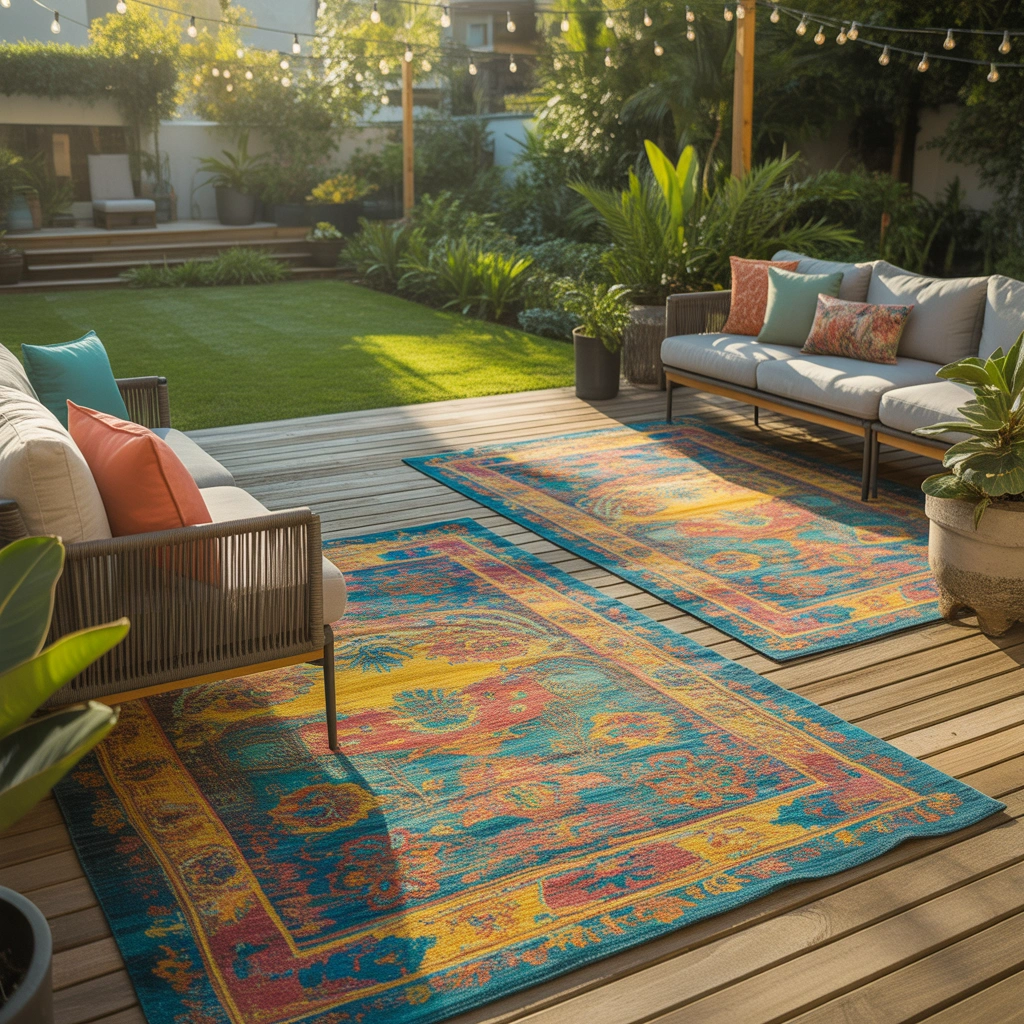 Decorate with Colorful Outdoor Rugs
