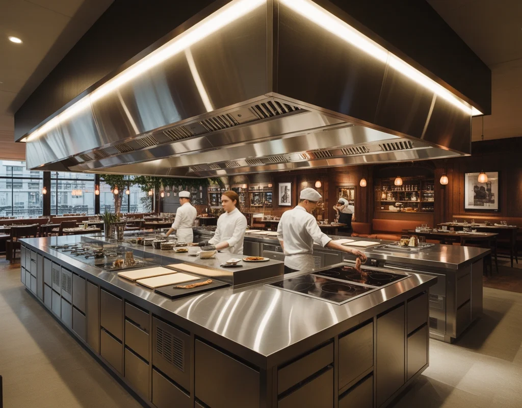 Design an Efficient Open Kitchen Workflow