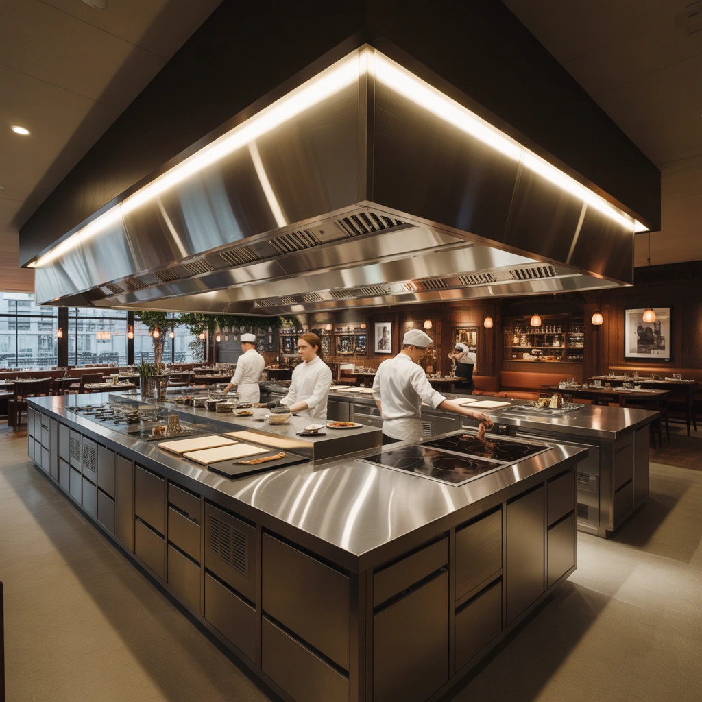Design an Efficient Open Kitchen Workflow