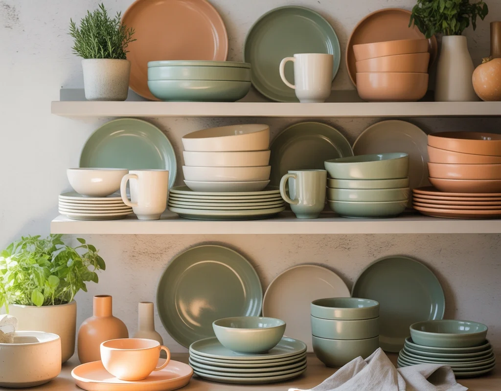 Display Everyday Dishes in Coordinated Colors