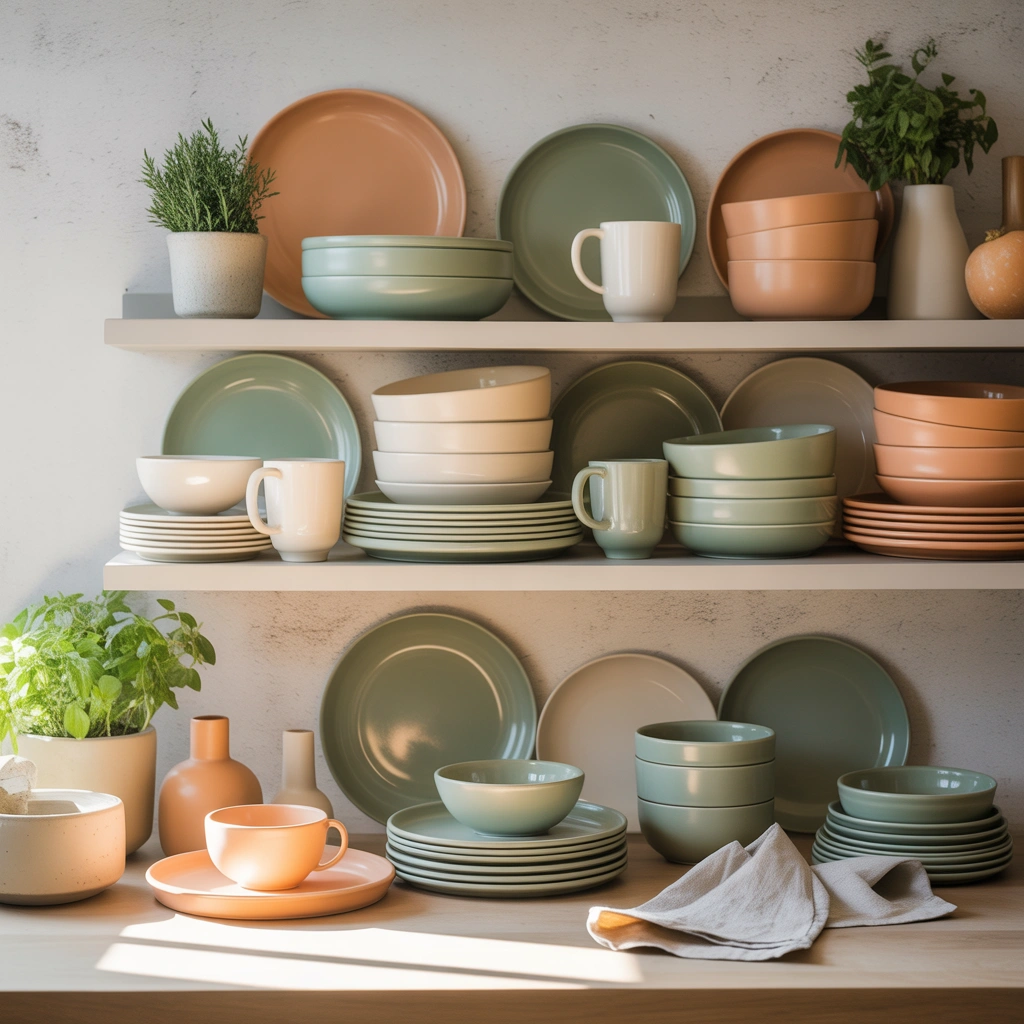 Display Everyday Dishes in Coordinated Colors