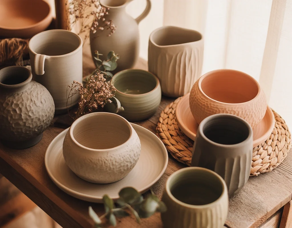 Display Handmade Pottery and Rustic Ceramics