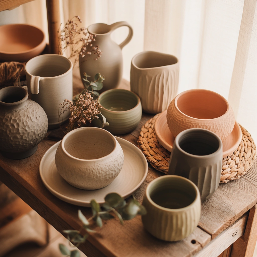 Display Handmade Pottery and Rustic Ceramics
