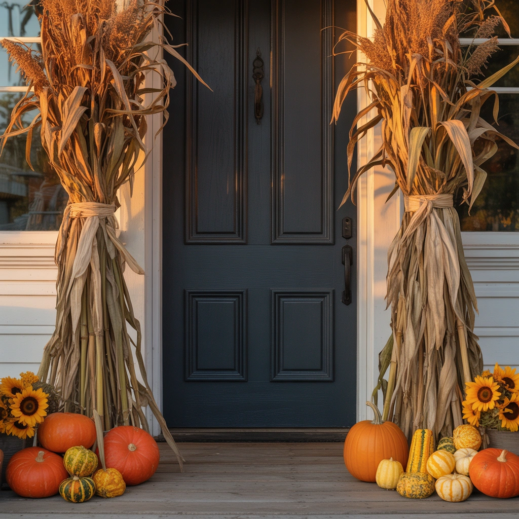 Frame the Door With Cornstalks