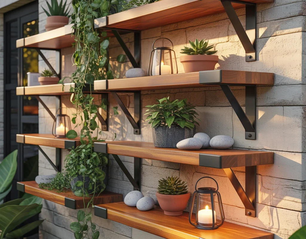 Install Decorative Outdoor Shelves