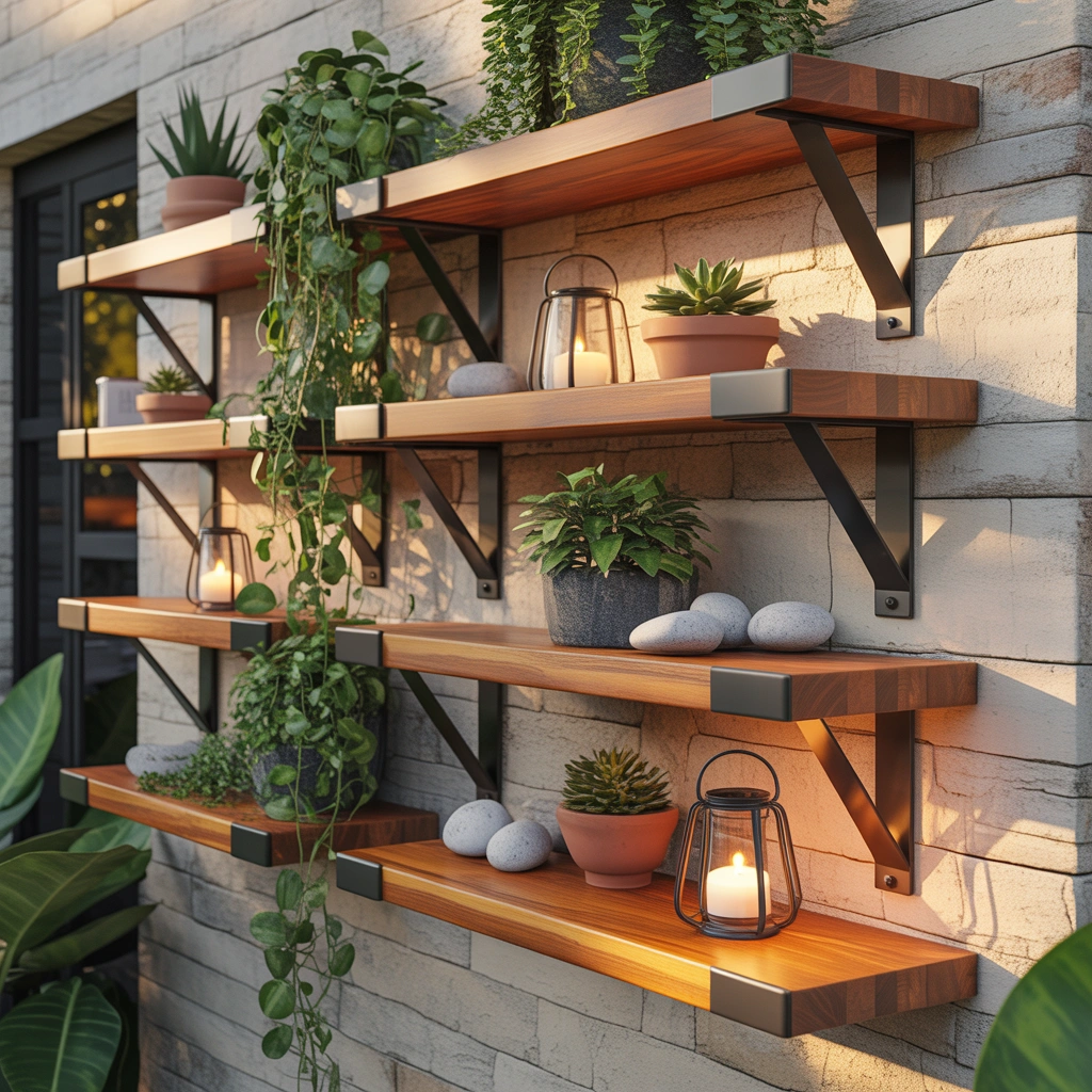 Install Decorative Outdoor Shelves