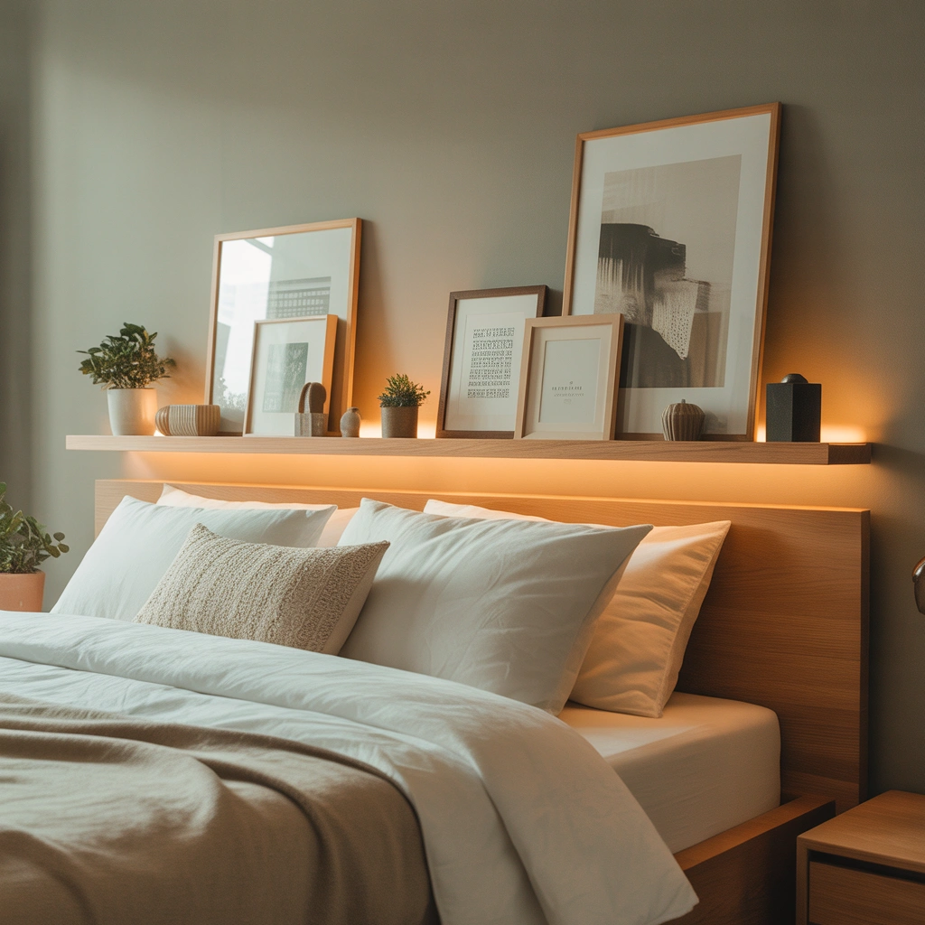 Install a Picture Ledge Above the Bed