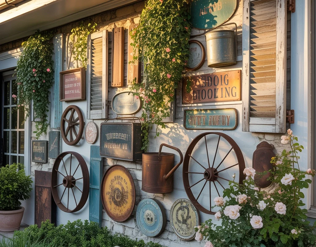 Repurpose Vintage Objects as Exterior Wall Decor