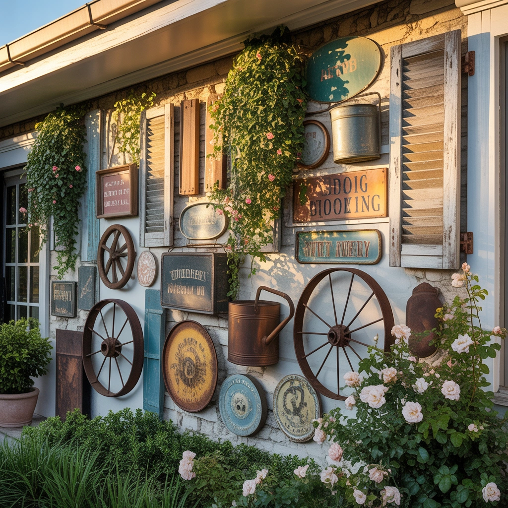 Repurpose Vintage Objects as Exterior Wall Decor
