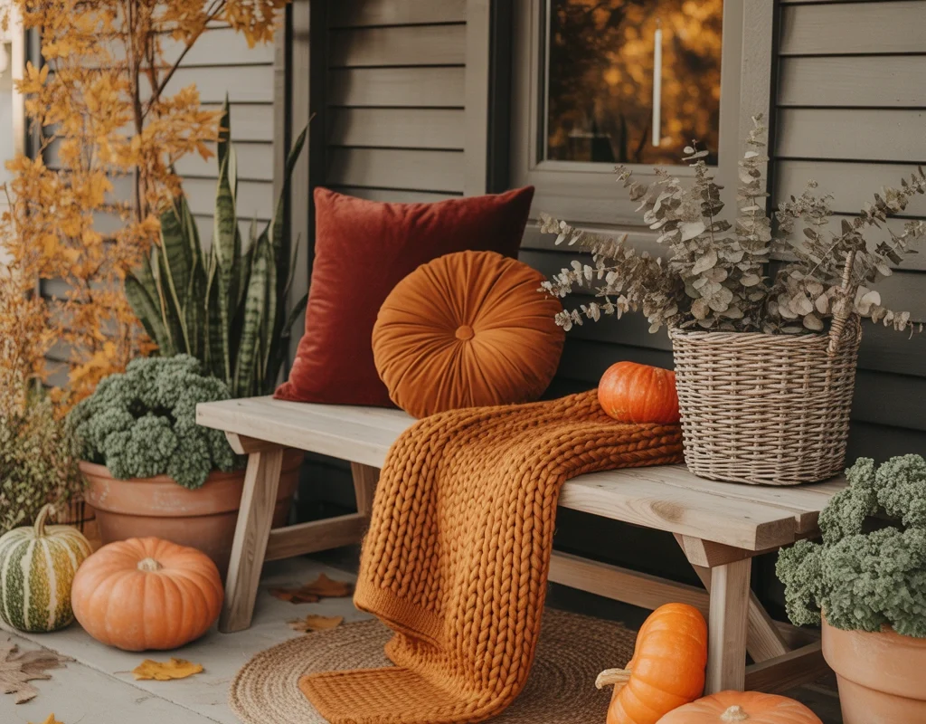 Style a Bench With Fall Accessories