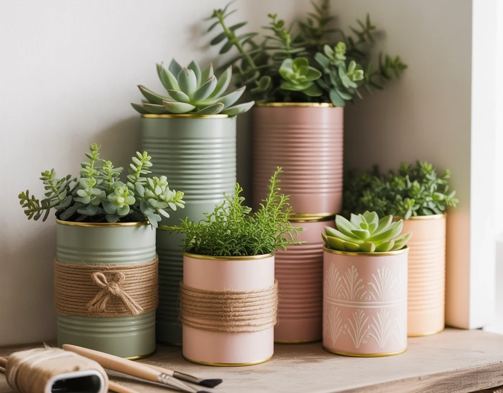 Turn Tin Cans into Stylish Plant Holders