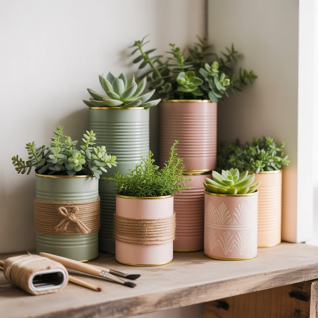Turn Tin Cans into Stylish Plant Holders