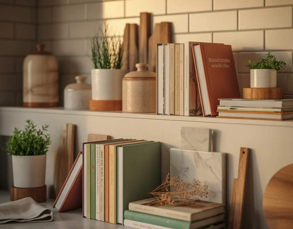 Use Cookbooks as Decorative Accents
