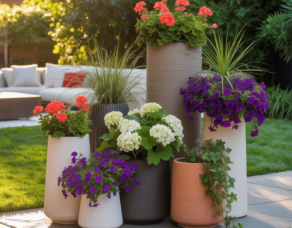 Use Planters to Add Height and Color