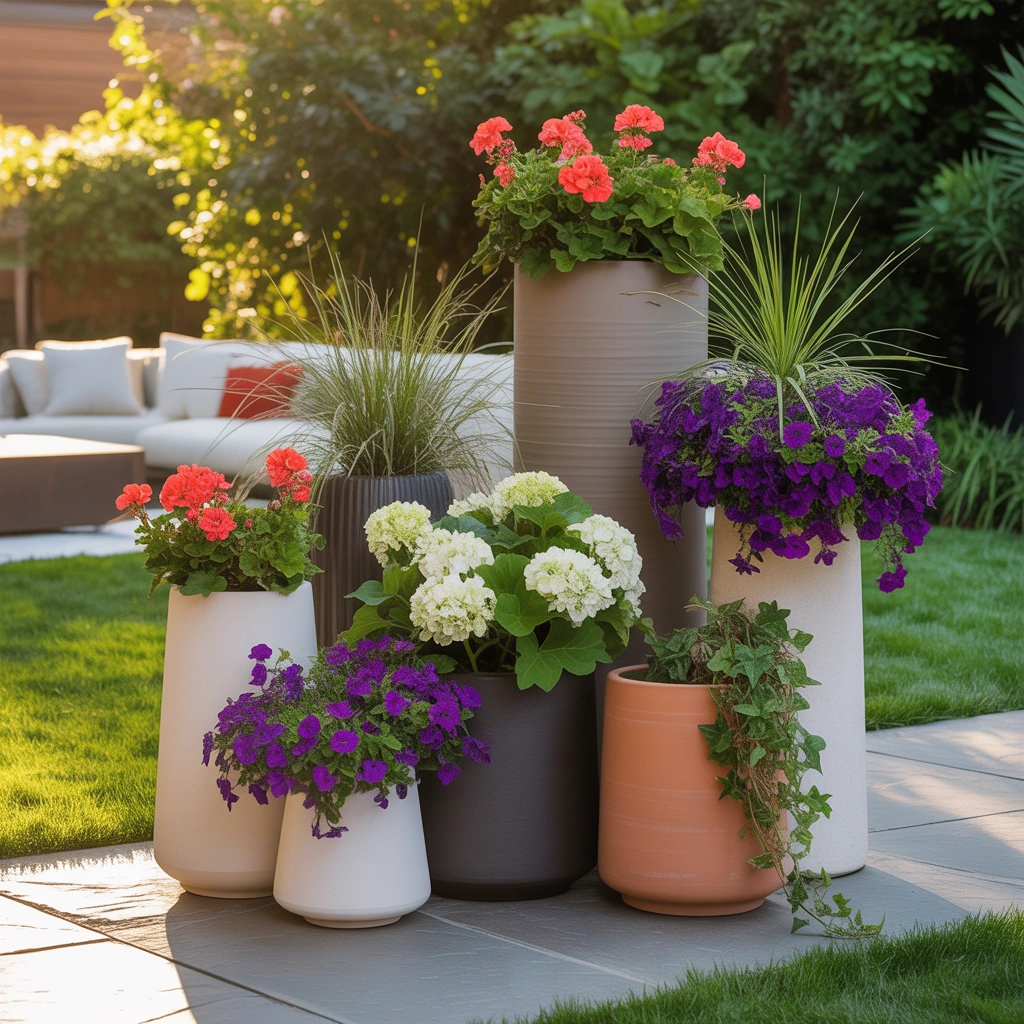 Use Planters to Add Height and Color
