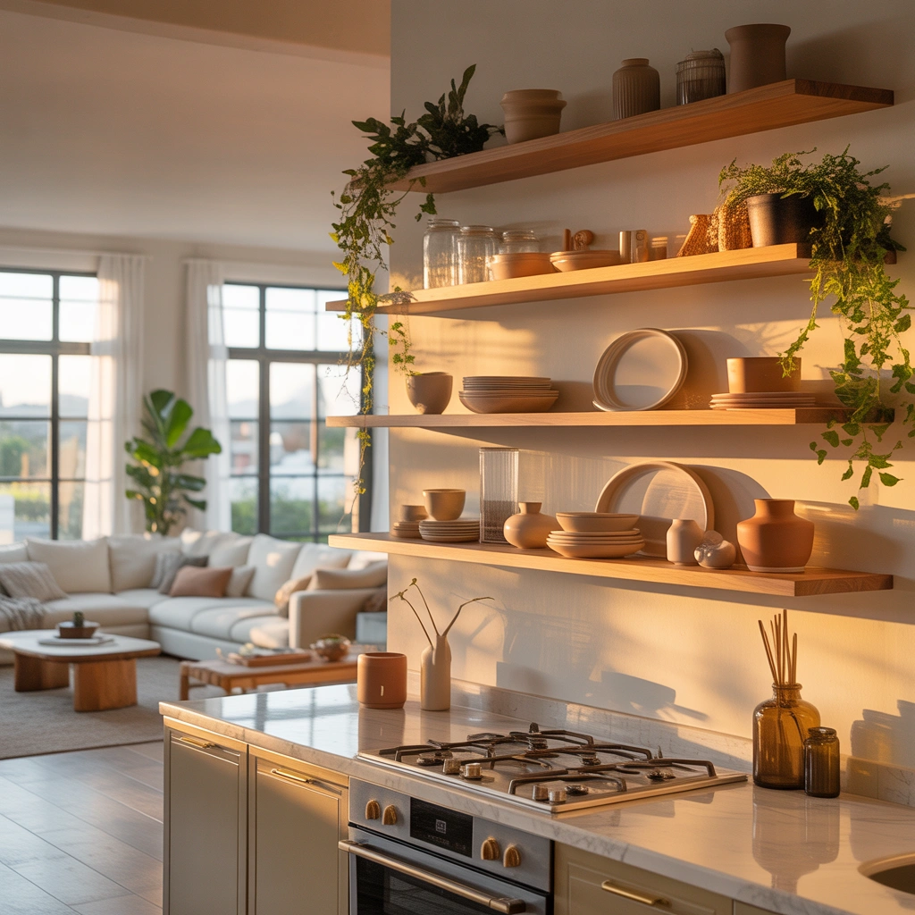 Add Open Shelving for a Relaxed Look
