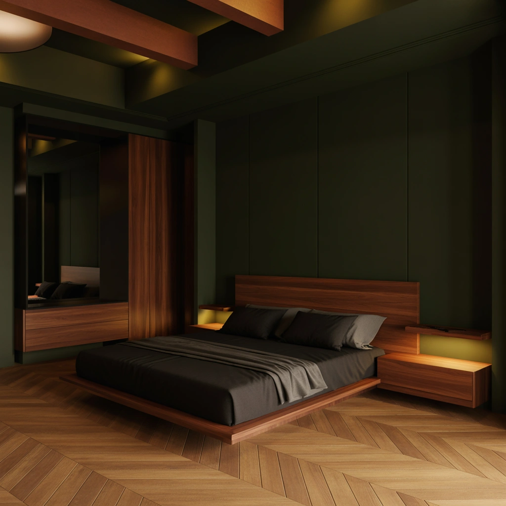 Add Warm Wood to Soften the Color Scheme