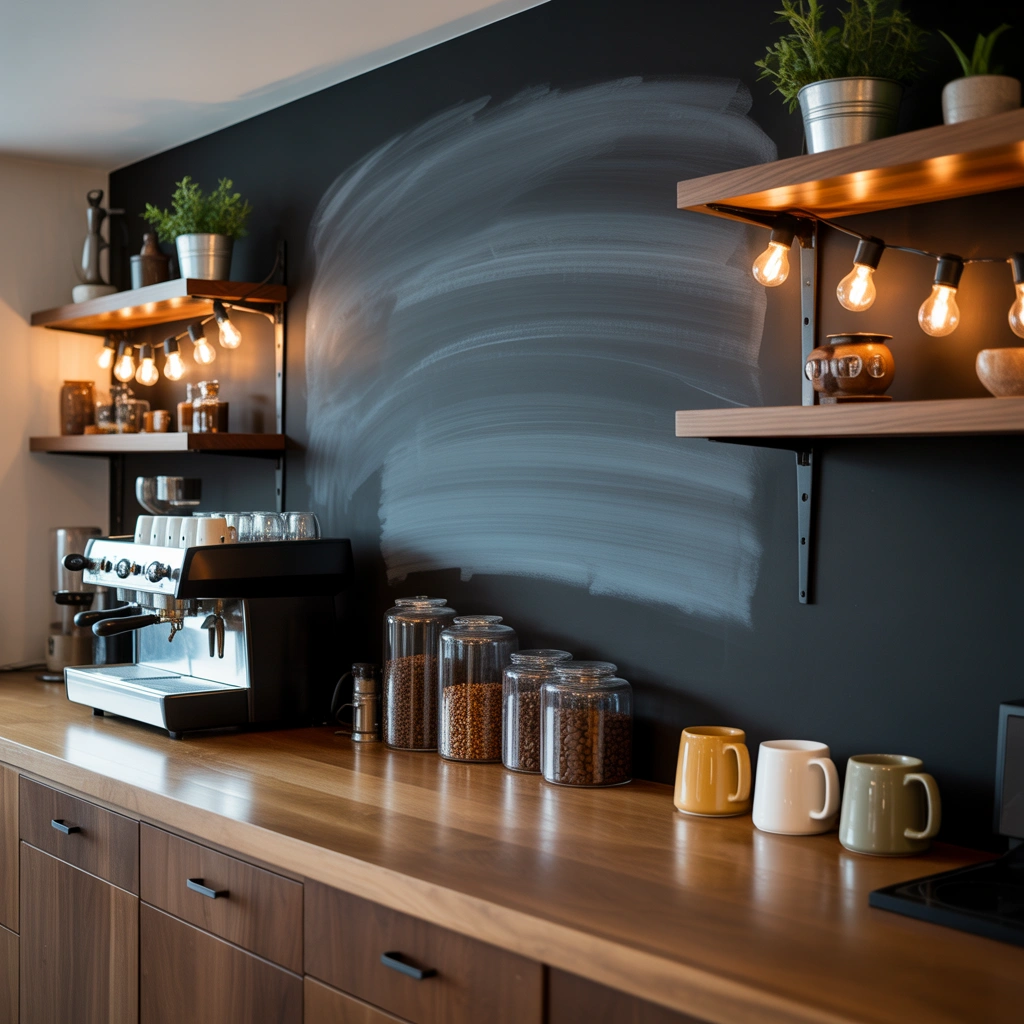 Add a Chalkboard Wall or Coffee Menu
