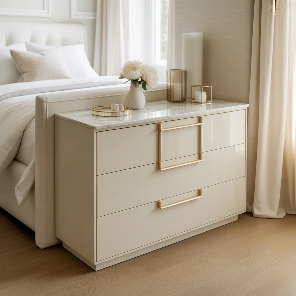 Add a White Dresser With Elegant Hardware